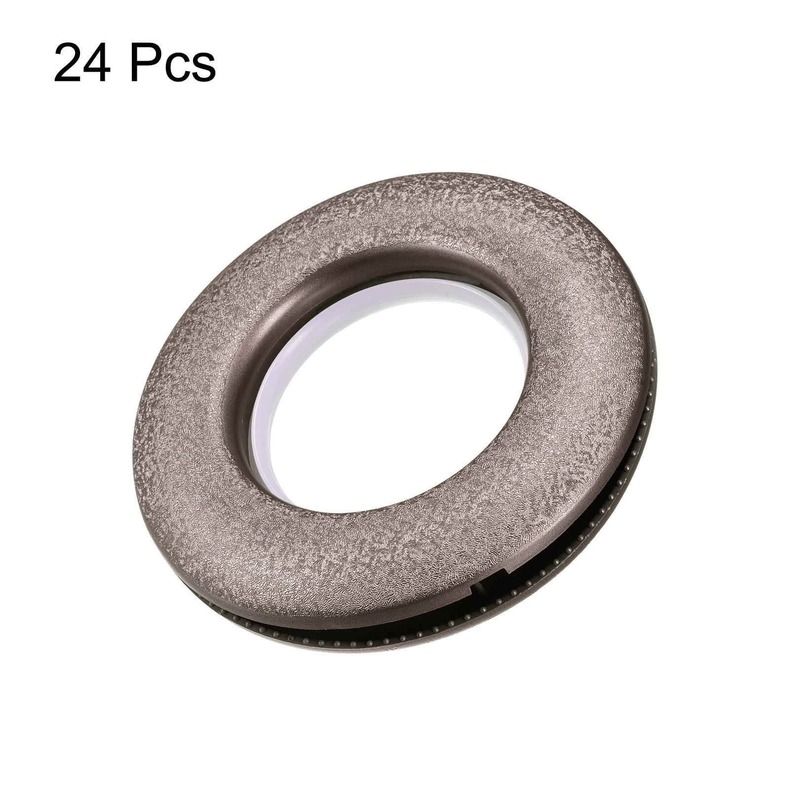 24 Pack Curtain Grommets 1-9/16″ Sliding Sheers Plastic Curtain Hole Eyelet Ring