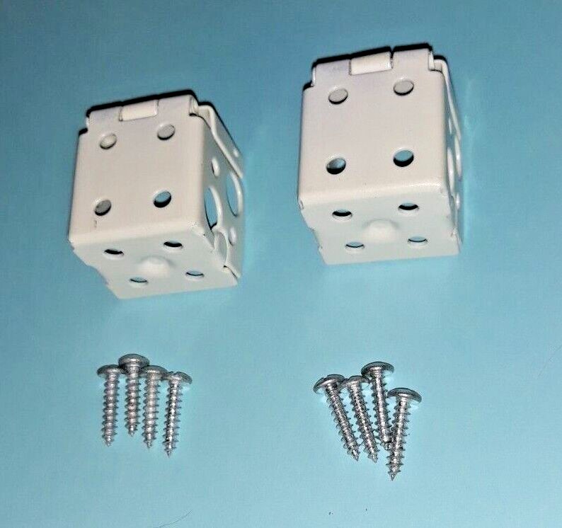 New 1 pr. Alabaster Metal Mounting Bracket for 1″ Mini Blinds with Screws