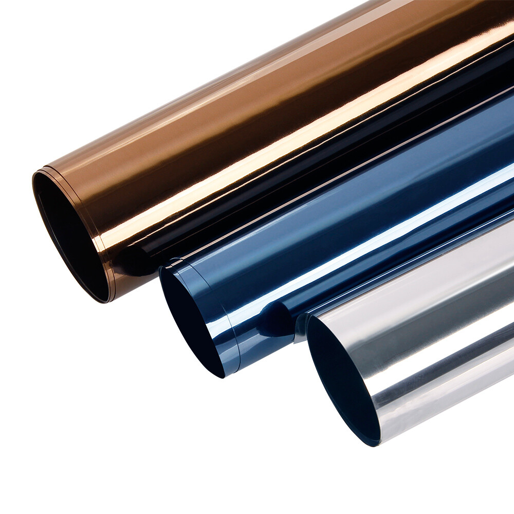 Silver Reflective Window Tinting Film Static Cling One Way Privacy Glass Decor