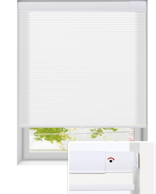 No Drill Cellular Shades For Indoor Windows, White 21.5″W x 64″H Light Filtering