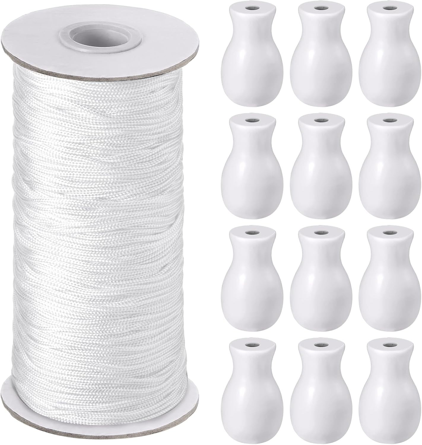 Windyun 110 Yards Blind Cord 1.8 Mm Braided Lift Shade Curtain String and 12 Pie