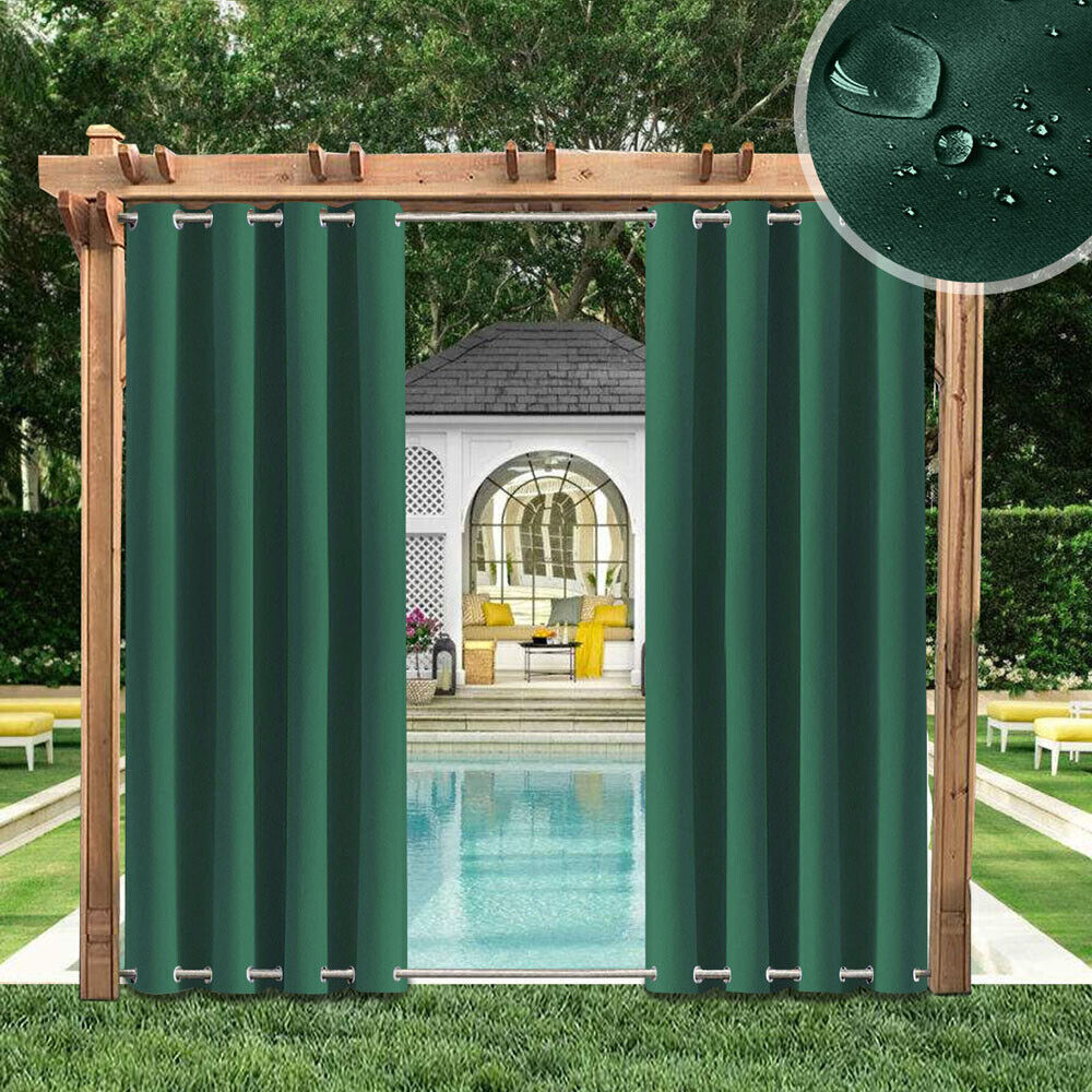 Windproof Curtains Thermal Insulated Waterproof Blackout Grommet at Top + Bottom