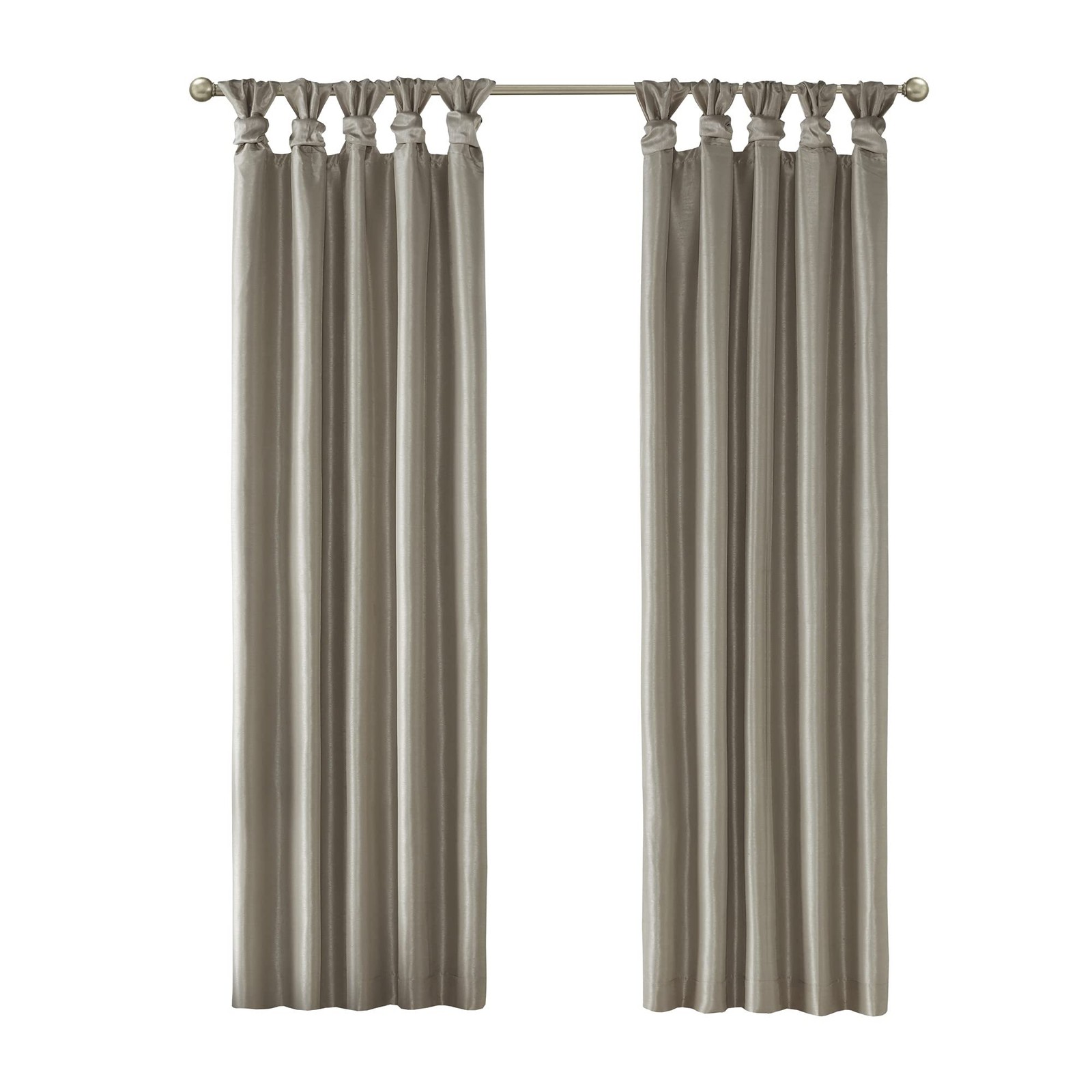 Madison Park Emilia Total Blackout Curtain 95″L x 50″W Pewter Twist Tab Top