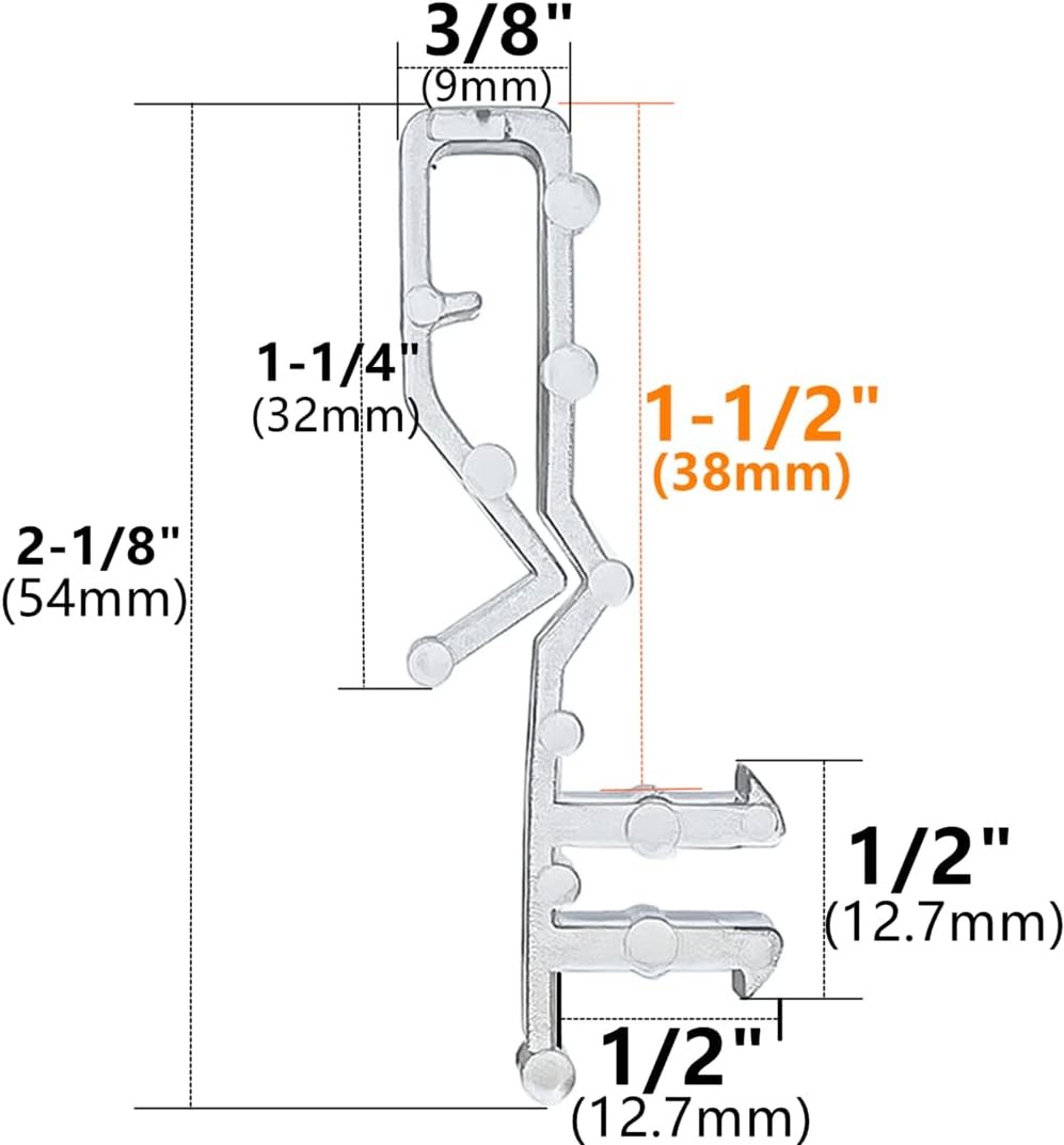 10 pcs 2-1/8 inch Hidden Channel Valance Clips for Horizontal Blinds