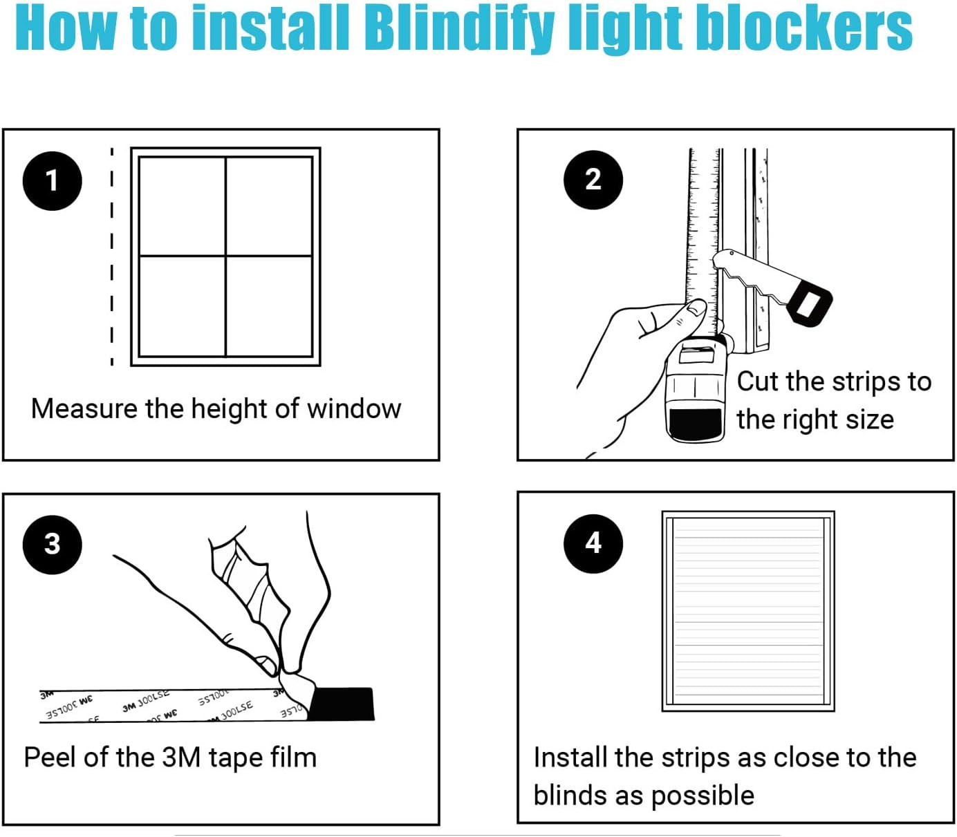 Light Blocking Strips, Light Blockers for Window Shades and Blinds, Block Light