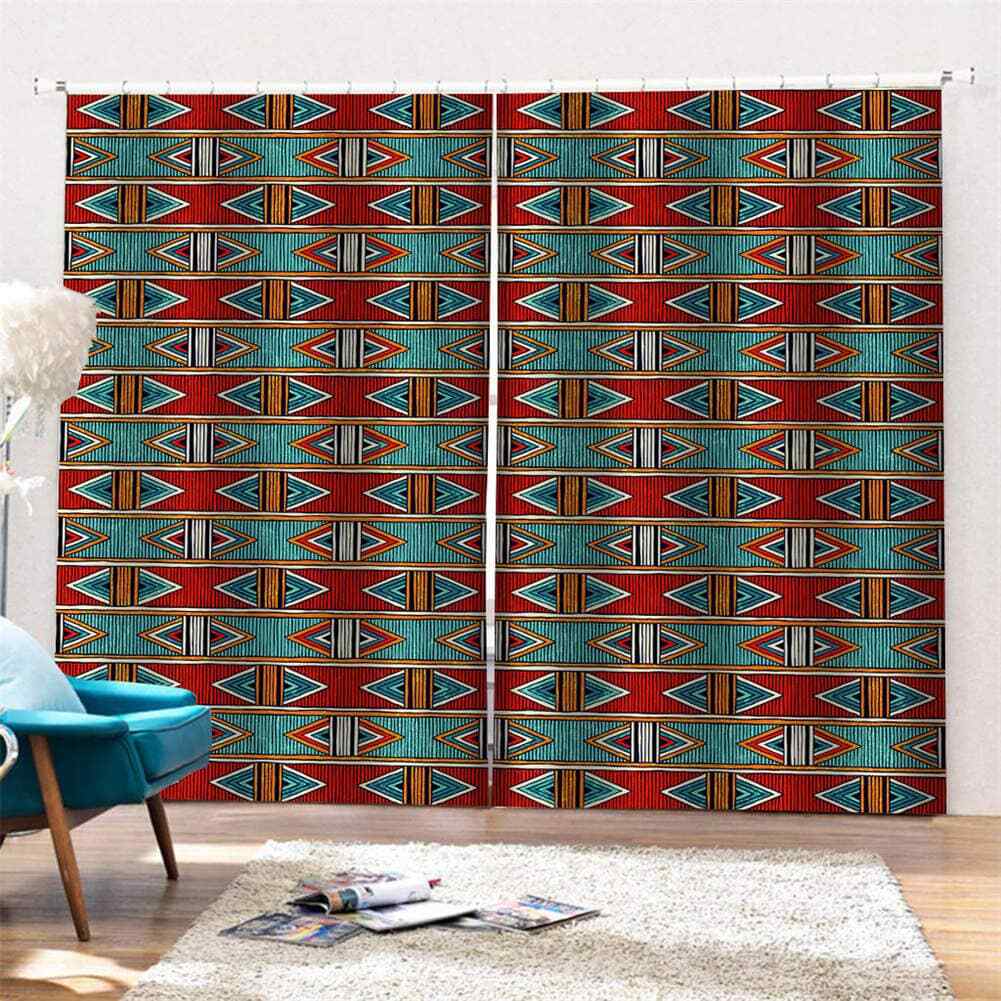 Simple nice patterns on red bricks Printing 3D Blockout Curtains Fabric Window