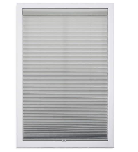 5x Cordless 1″ Light Filtering Pleated Shade, Fabric, 24″ W x 48″ H, Silver Gray