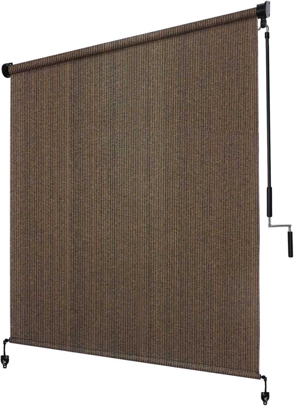 Outdoor Roller Shade 10′ W X 8′ H, 220GSM HDPE Breathable Sun Shades Outdoor