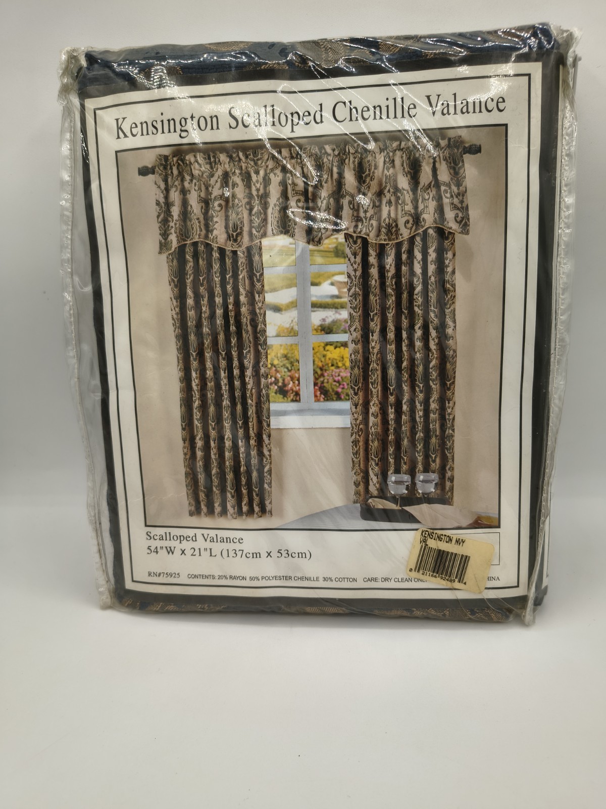 Kensington Scalloped Chenille Valance Navy Blue