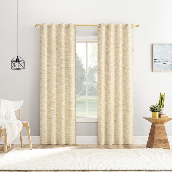 1pc 40"x63" Laurel Textured Space Dye Semi-Sheer Back Tab Curtain