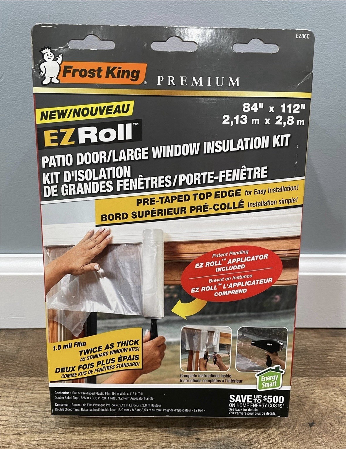EZ Roll Patio Door/ Large Window Insulation Kit 84”x112” NIB!