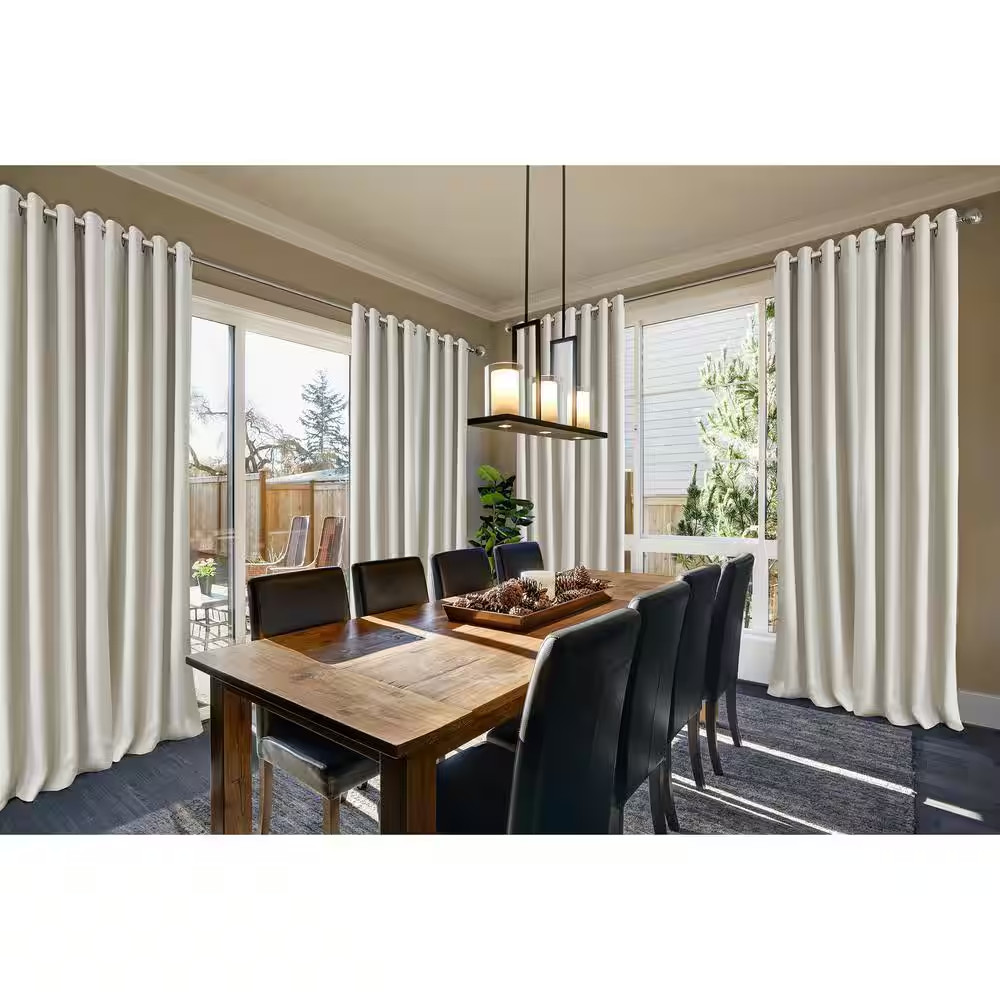 Connor White Polyester Solid 52 In. X 108 In. Grommet Top Indoor/Outdoor Room Da