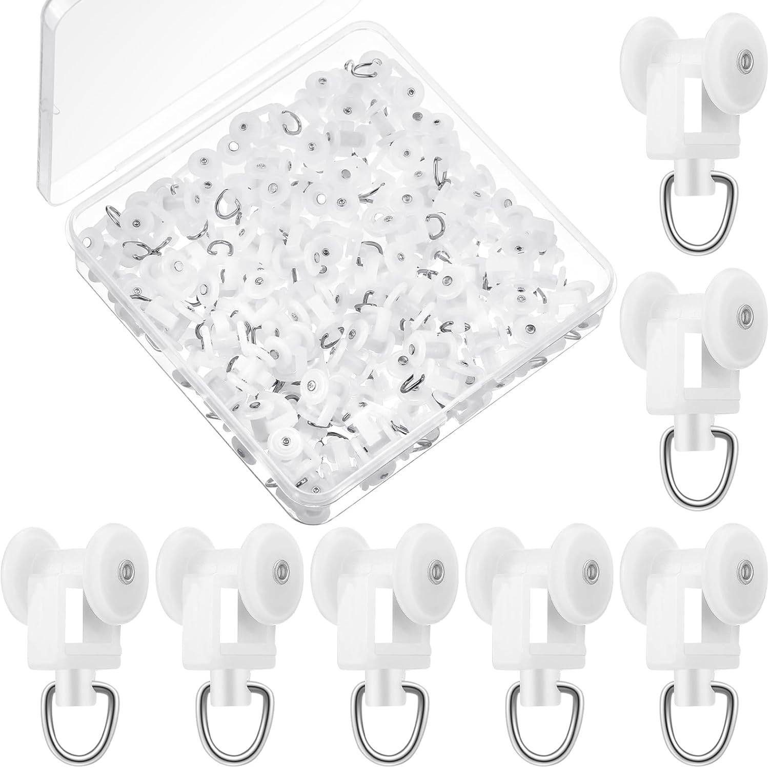 Ceiling Drapes Rollers – Plastic & Stainless Steel – 100 Pcs