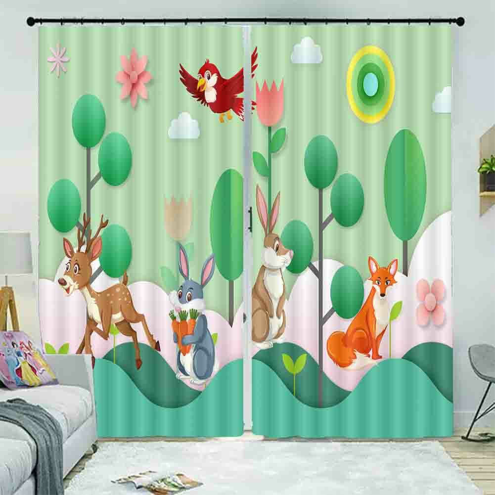 Petal Assistant Sky 3D Curtain Blockout Photo Printing Curtains Drape Fabric
