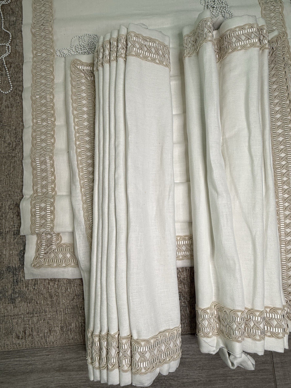 3 Custom Roman Black-Out Curtains/Shades From Palm Beach Mansion-63’ x 30’