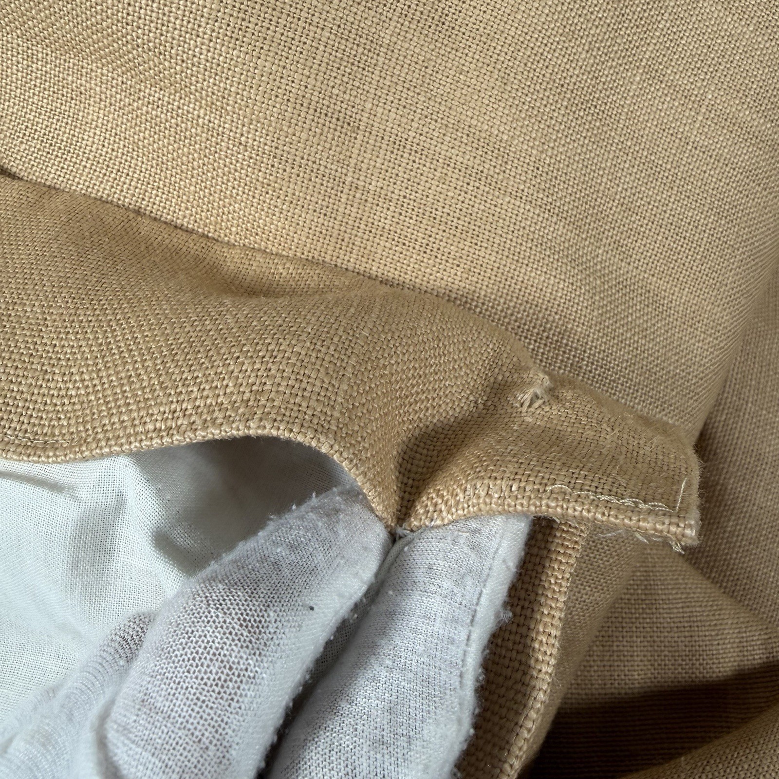 RH Restoration Hardware Belgian 100% Linen Curtain 1 Panel 50×108 Straw Tan 1 PC