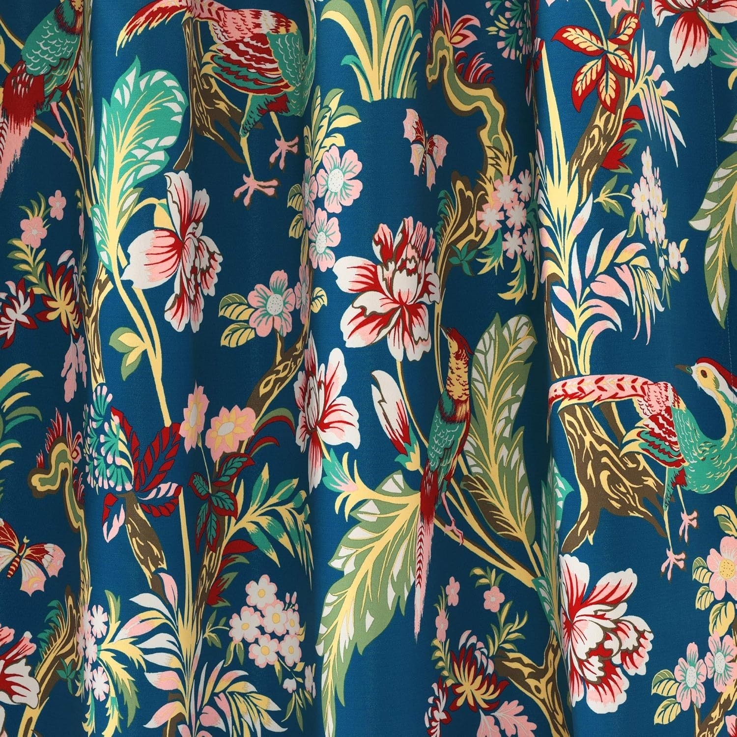Light Filtering Nature Drapes 52×108 – Navy & Multi