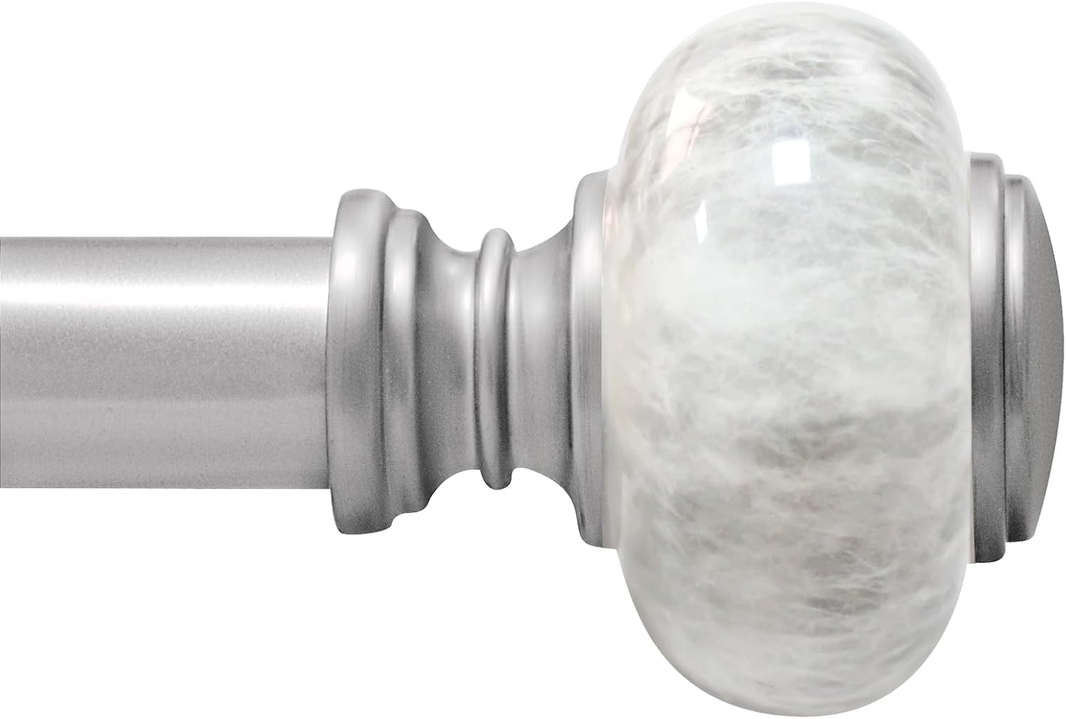 Sliver Curtain Rod for Windows 66 to 120 Inches(5.5-10ft): 1 36-120″, Silver