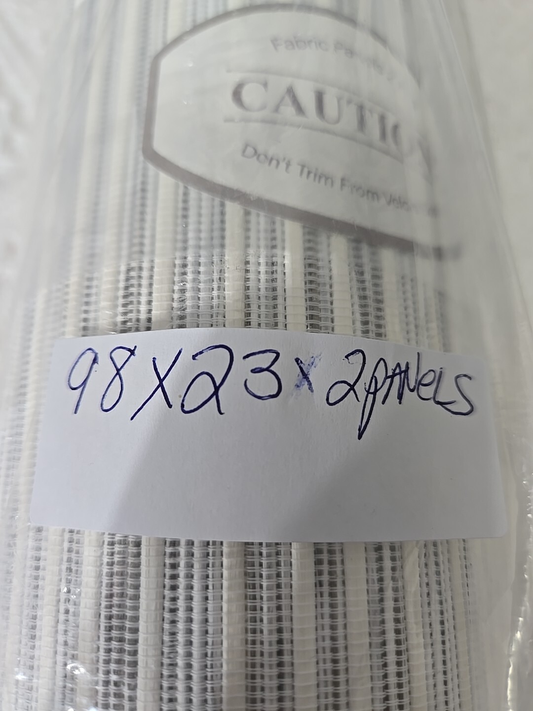 Curtains Panels (2) 23″ x 98″ White/gray/silver/touch Of Light Blue Unbranded