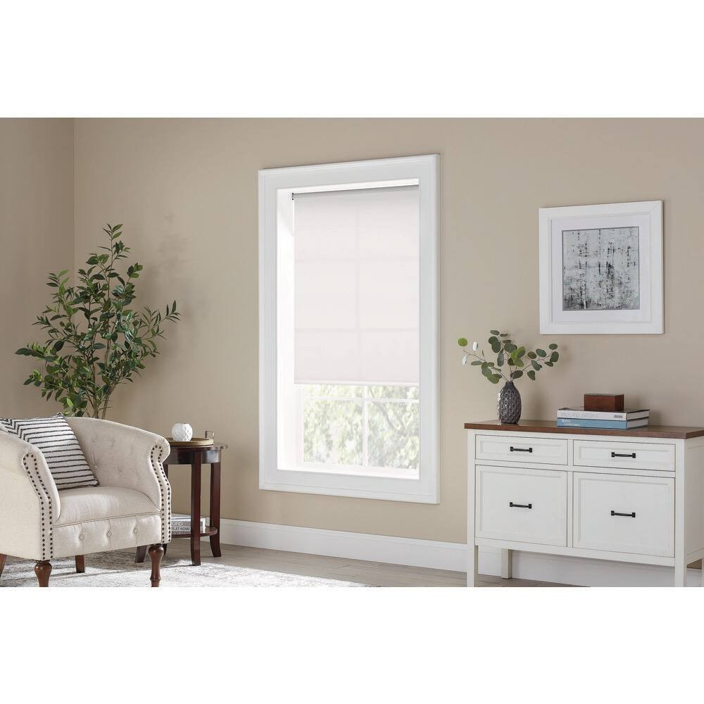 Cut to Size Cream Cordless Vinyl Roller Window Shade 60 In. W X 72 In. L
