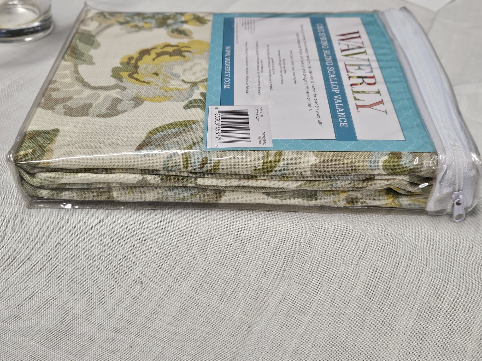Waverly SPRING BLING Valance Cottagecore Farmhouse Floral 52×18 Blue Green Yello