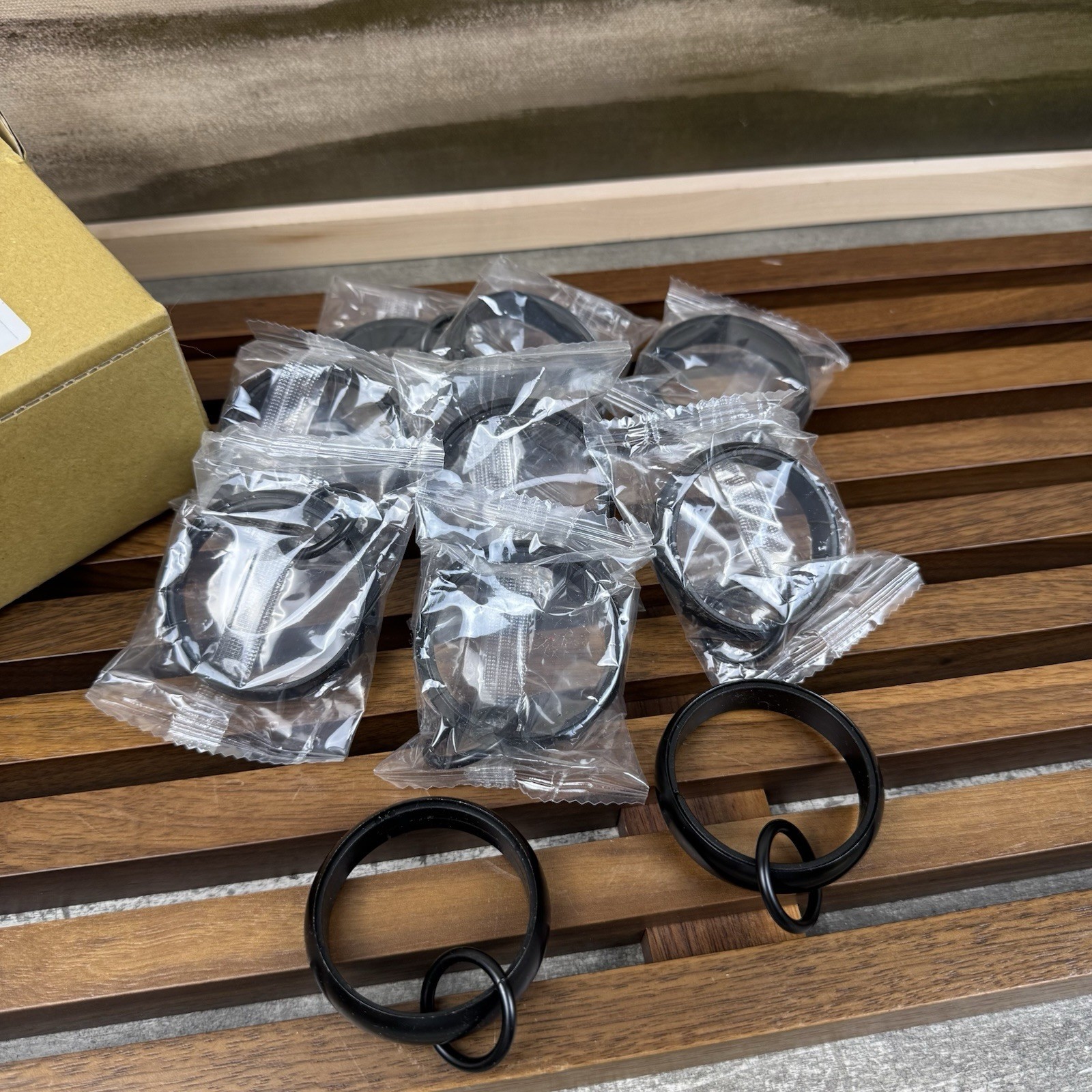 Pottery Barn Quiet-Glide Double Round Curtain Rings 1.25” Set/10 Antique Bronze