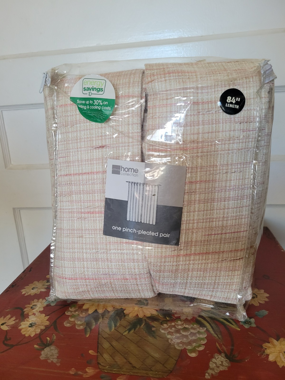 Pinch-Pleated Drapes Pair 100×84 Rose Beige NOS JC Penney Home ✨