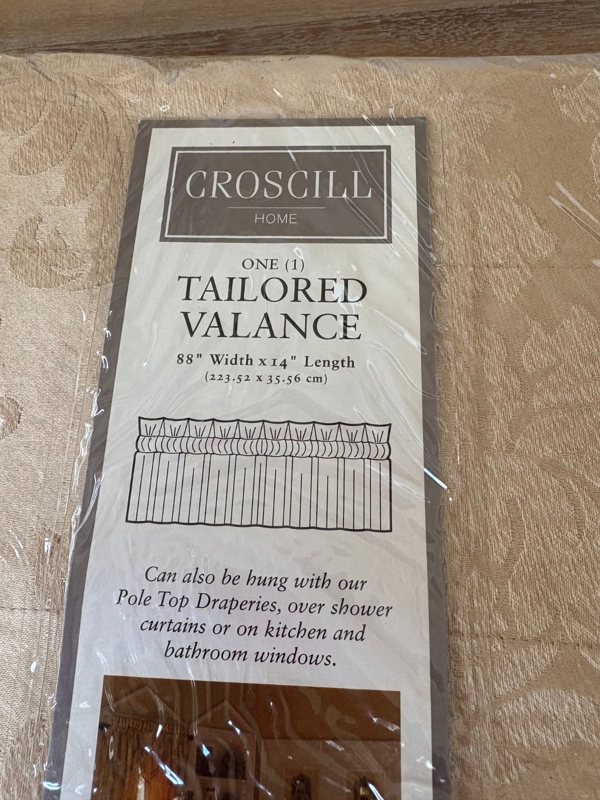 Croscill Home Tailored Valance 88″ W x 14″ L – GOLD – READ BELOW