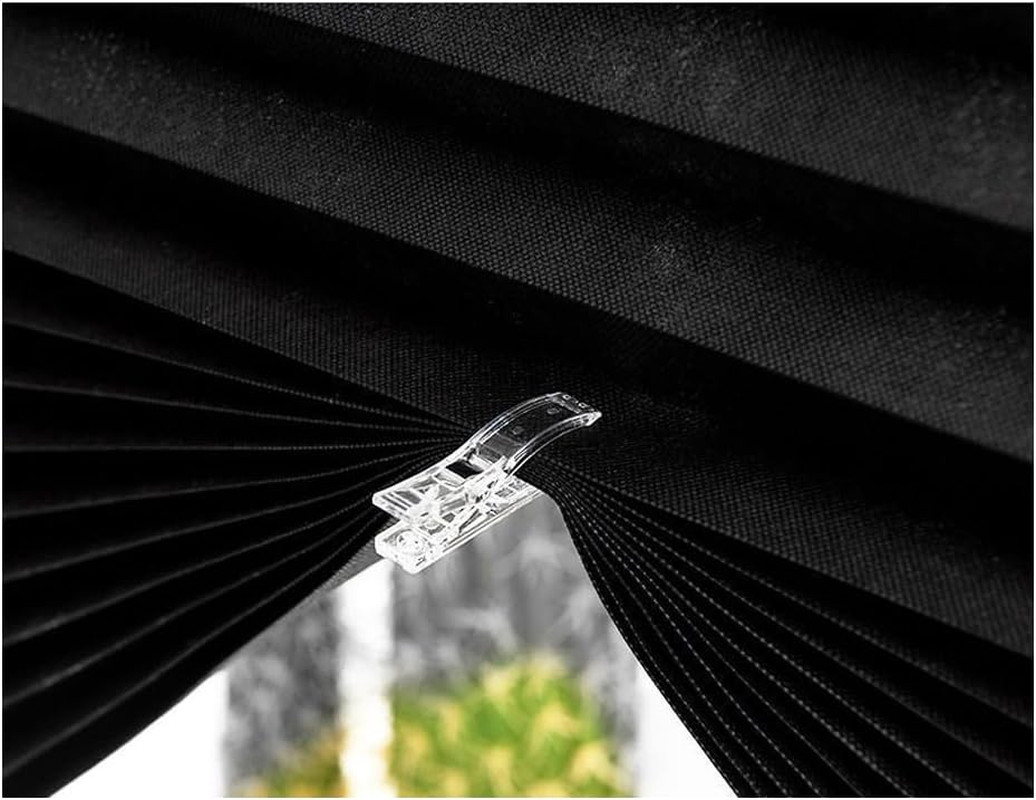 2 Pack Temporary Blinds for Window, Self Adhesive Pleated Blinds Cordless No Dri