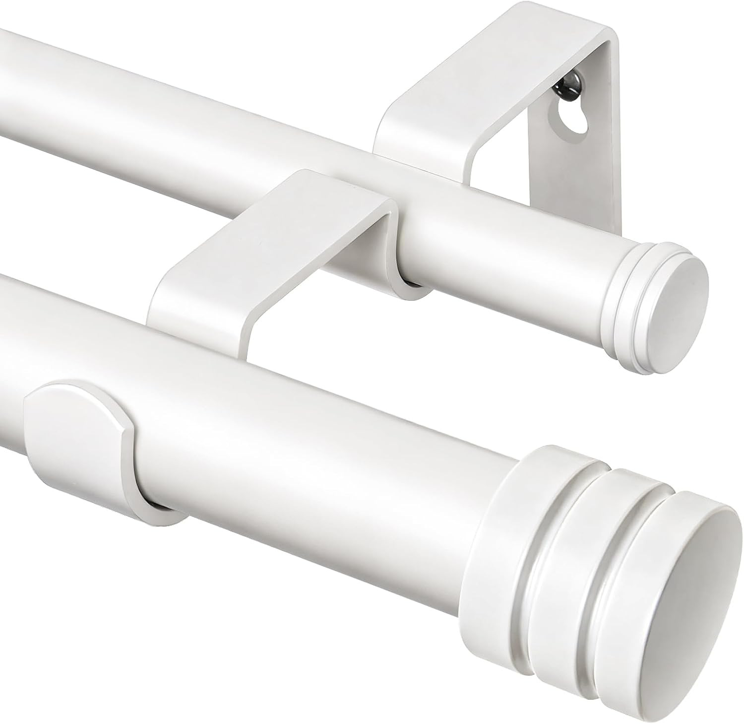 1 Inch Double Curtain Rods for Windows 66 to 120 Inches (6-12Ft), Heavy Duty Dec