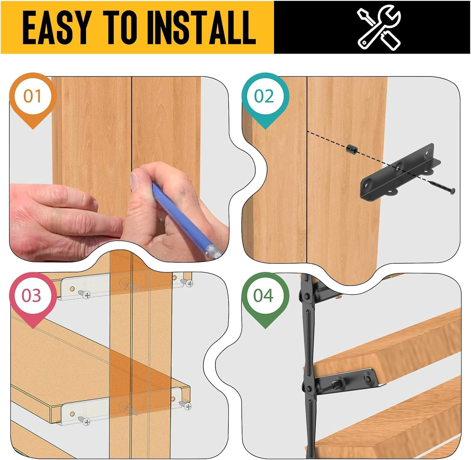 Louver Bracket Kit – Deck Sunblind System Brackets,Louver Hardware Kit,Holds up
