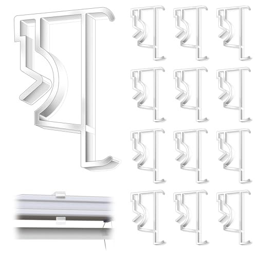 12pcs Valance Clips for Levolor Blinds,2 Inch Clear Blind Clips Plastic Hidden