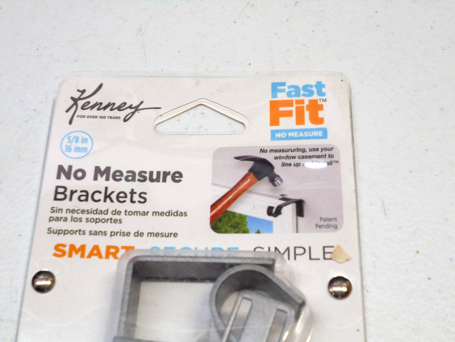 Kenney Fast Fit No Measure Brackets 3″ Silver For Curtain Rod