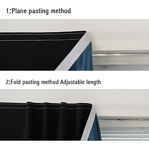 Autohesion Curtains for Windows,Bedroomout 35″W x 48″L (Pack of 1) Black