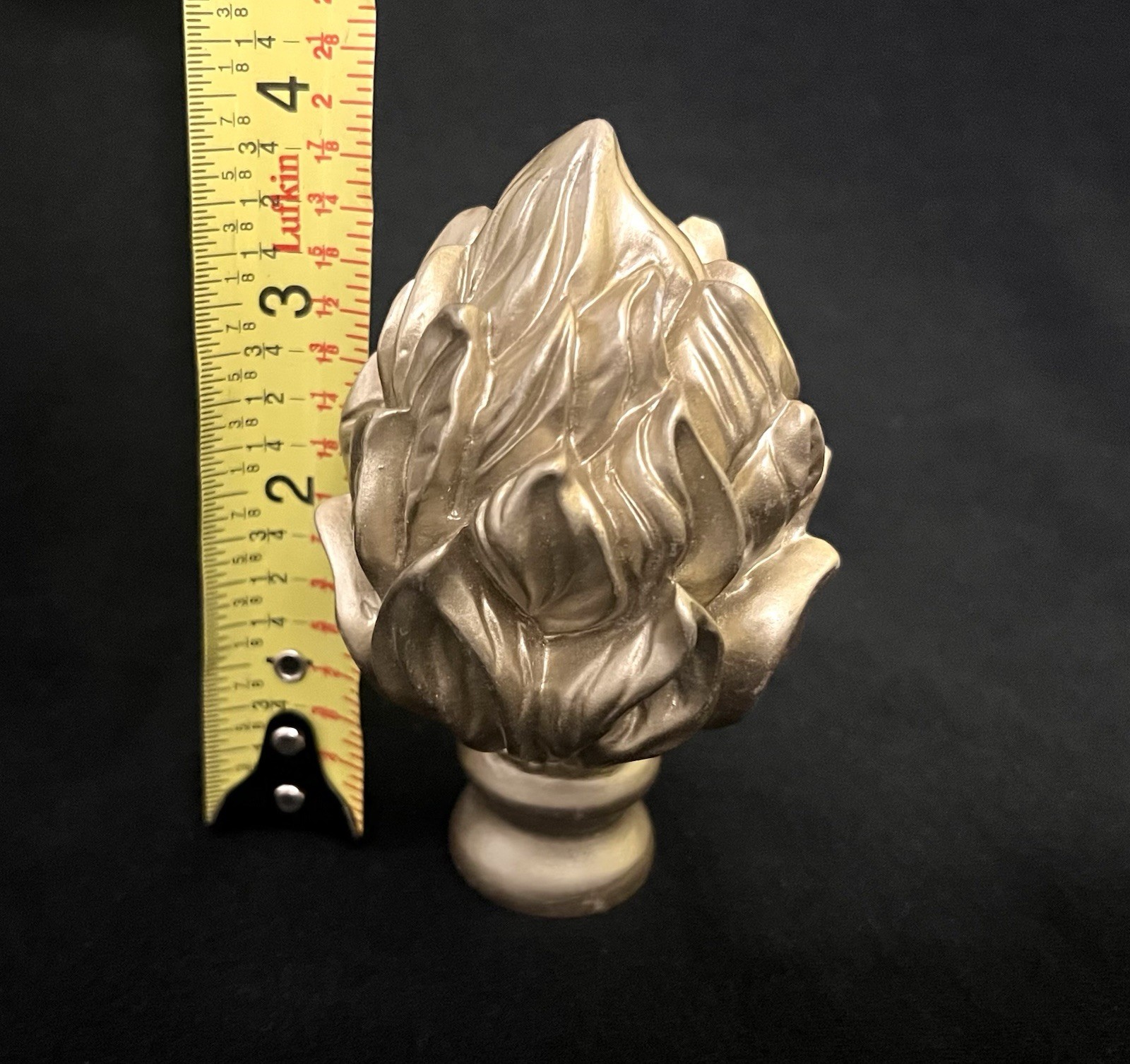 SET OF 2 – Decorative Acrylic Matte Gold Filigree Artichoke Finial