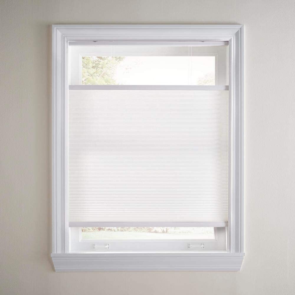 Snow Drift White Top Down Bottom Up Light Filtering Cellular Shade 35 in.W x72H