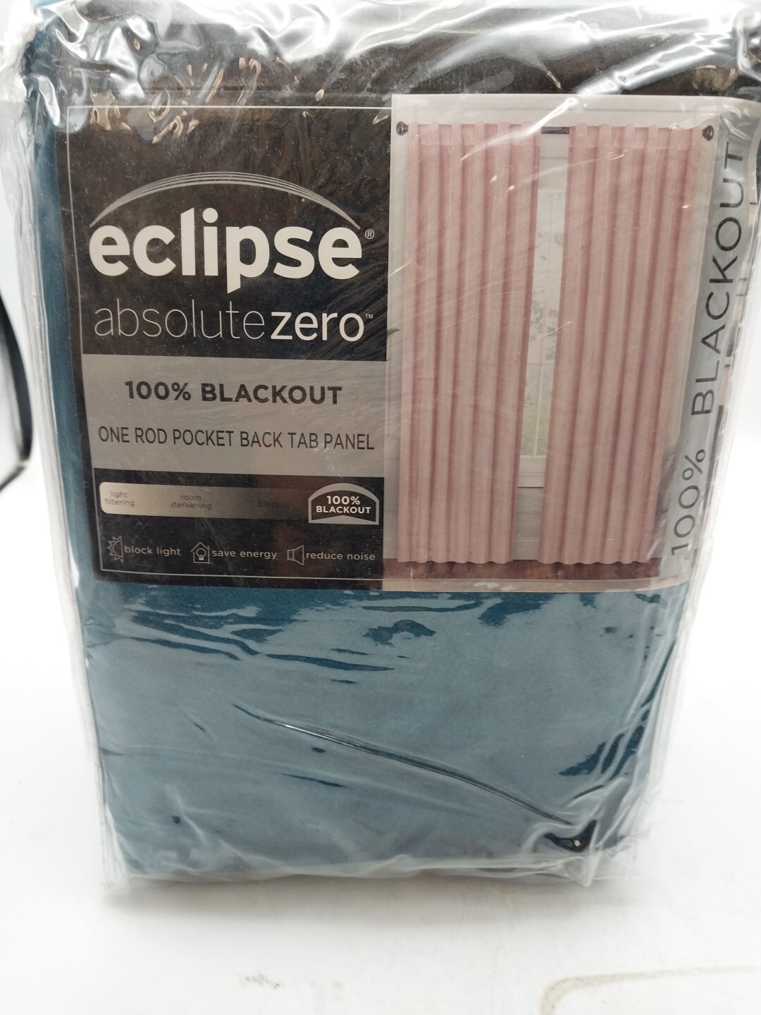 Eclipse Blackout Rod Pocket Panel Curtain Harper Velvet Teal 50 x 108in