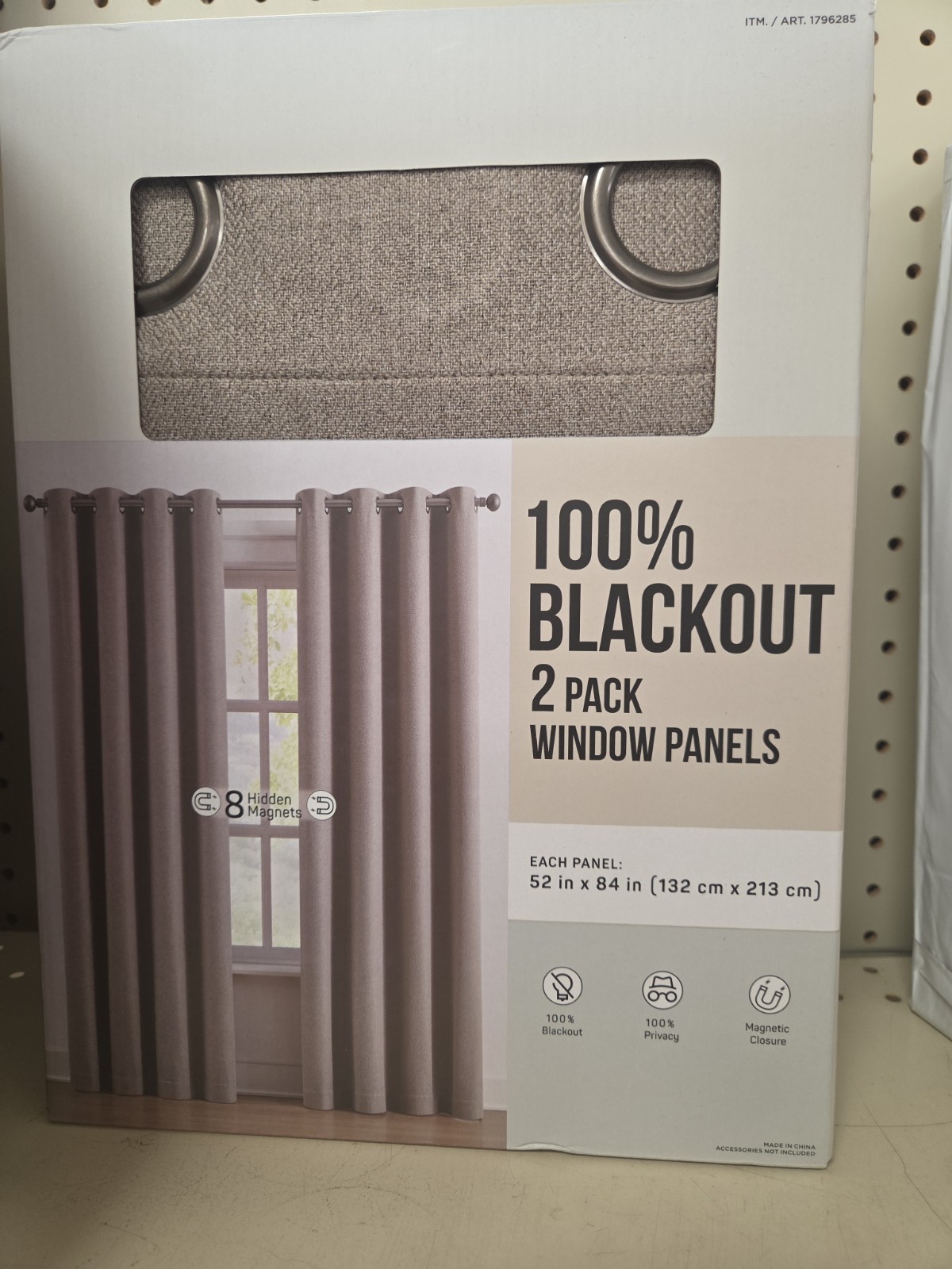 100% Blackout Panel Pair by Piper 52”x84” Magnetic Closure| 2 Pack Brown