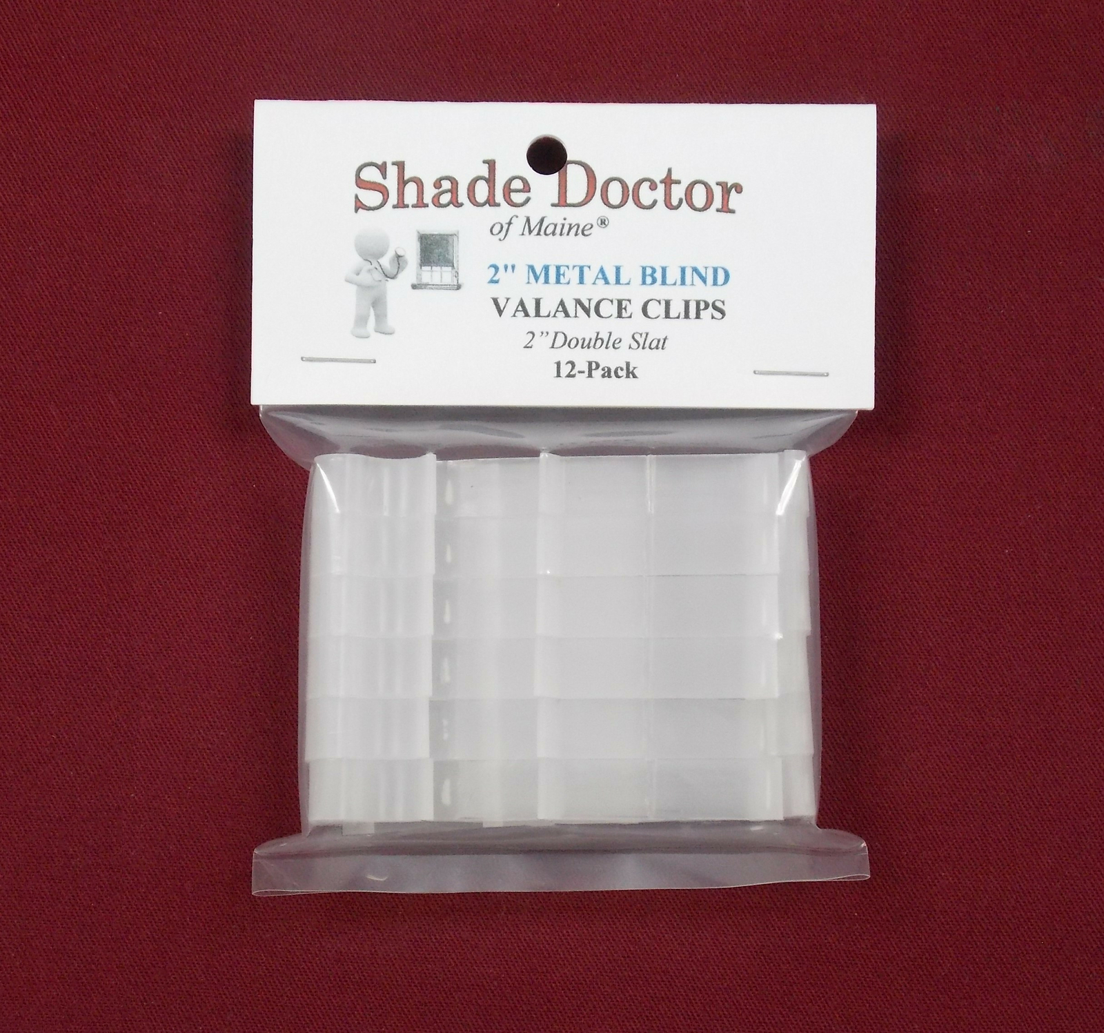 2″ Double Slat VALANCE CLIP for Horizontal WOOD / ALUMINUM Venetian BLINDS 12-Pk