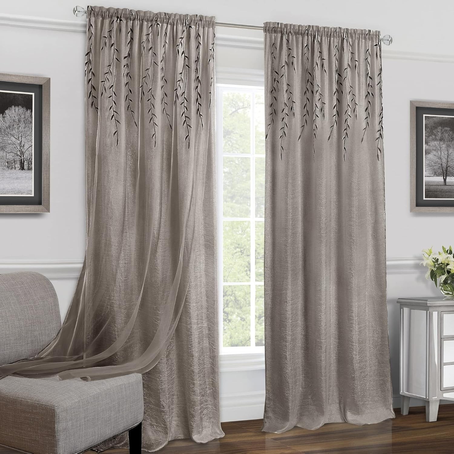 ACHIM Light Filtering Rod Pocket Panel Window Curtain – 84×42″