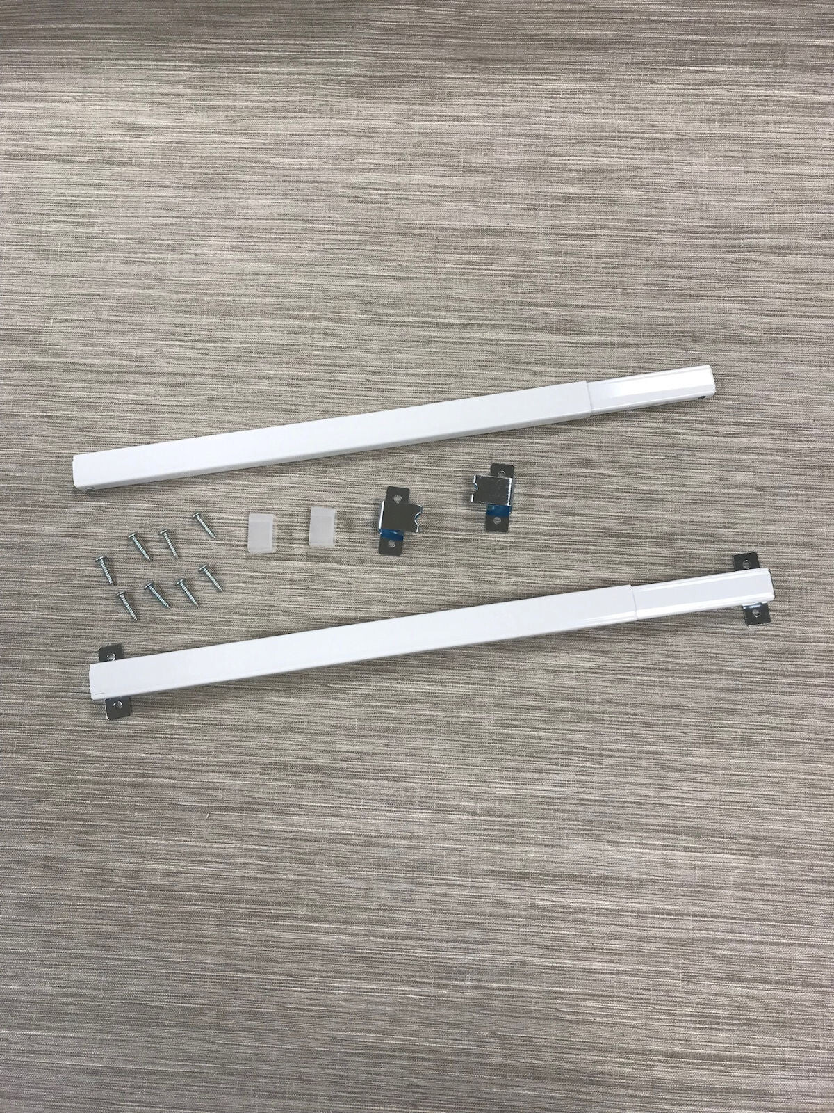 Kirsch Sash Curtain Rod Pair 8″ – 12″ White Rectangular Metal w/ Hardware Hanger