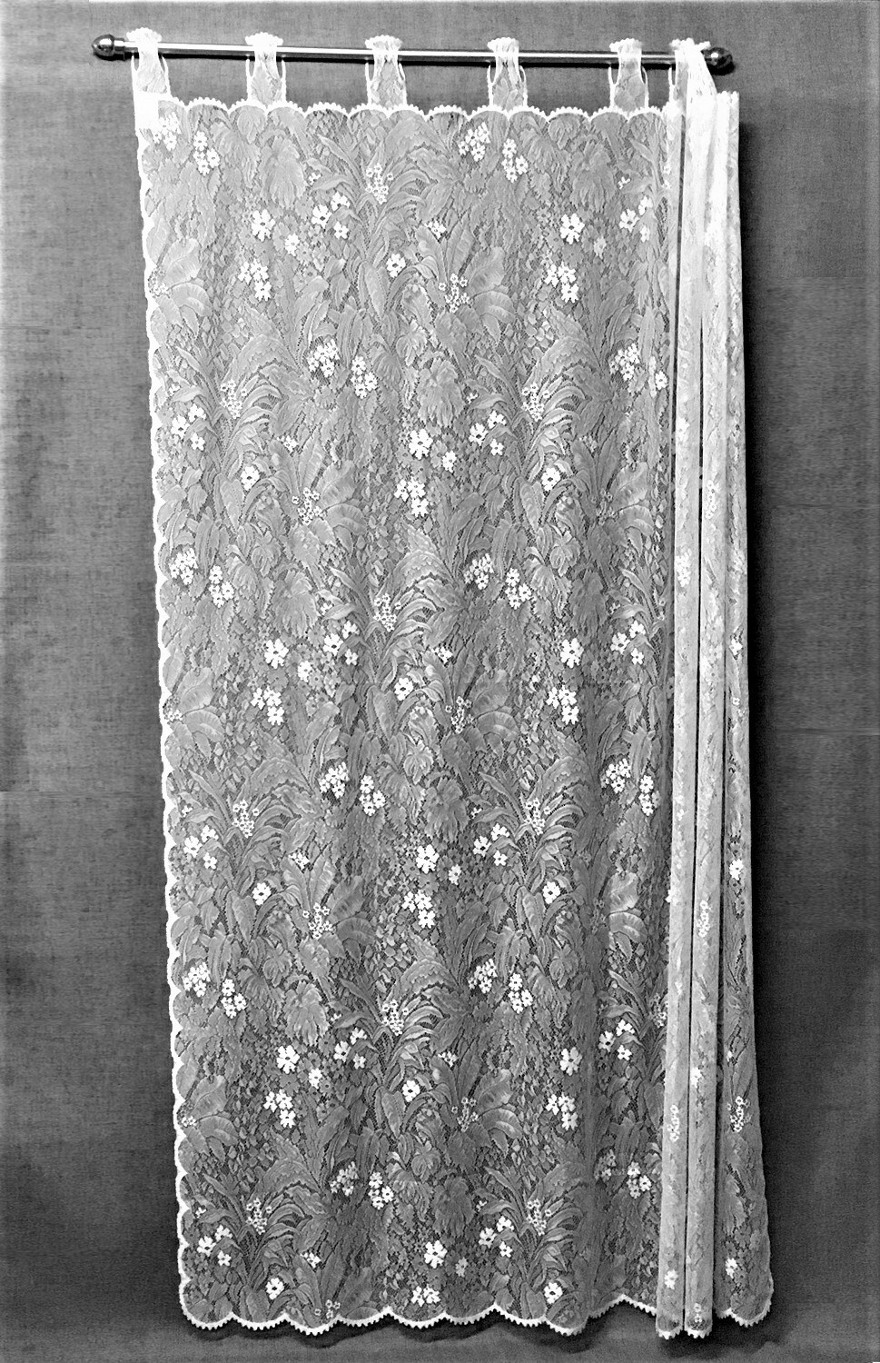 English Fern Tab Top Lace Window Panel White 60″ X 84″ Bedroom Livingroom