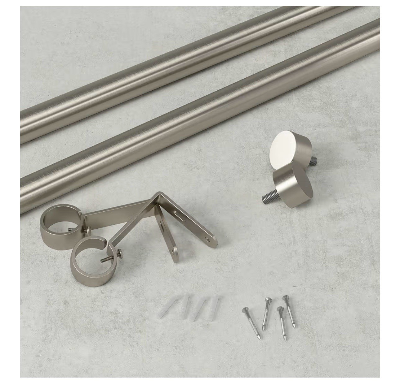 Umbra Cappa Adjustable Curtain Rod 72-144 in Brushed Nickel 0.75 Modern