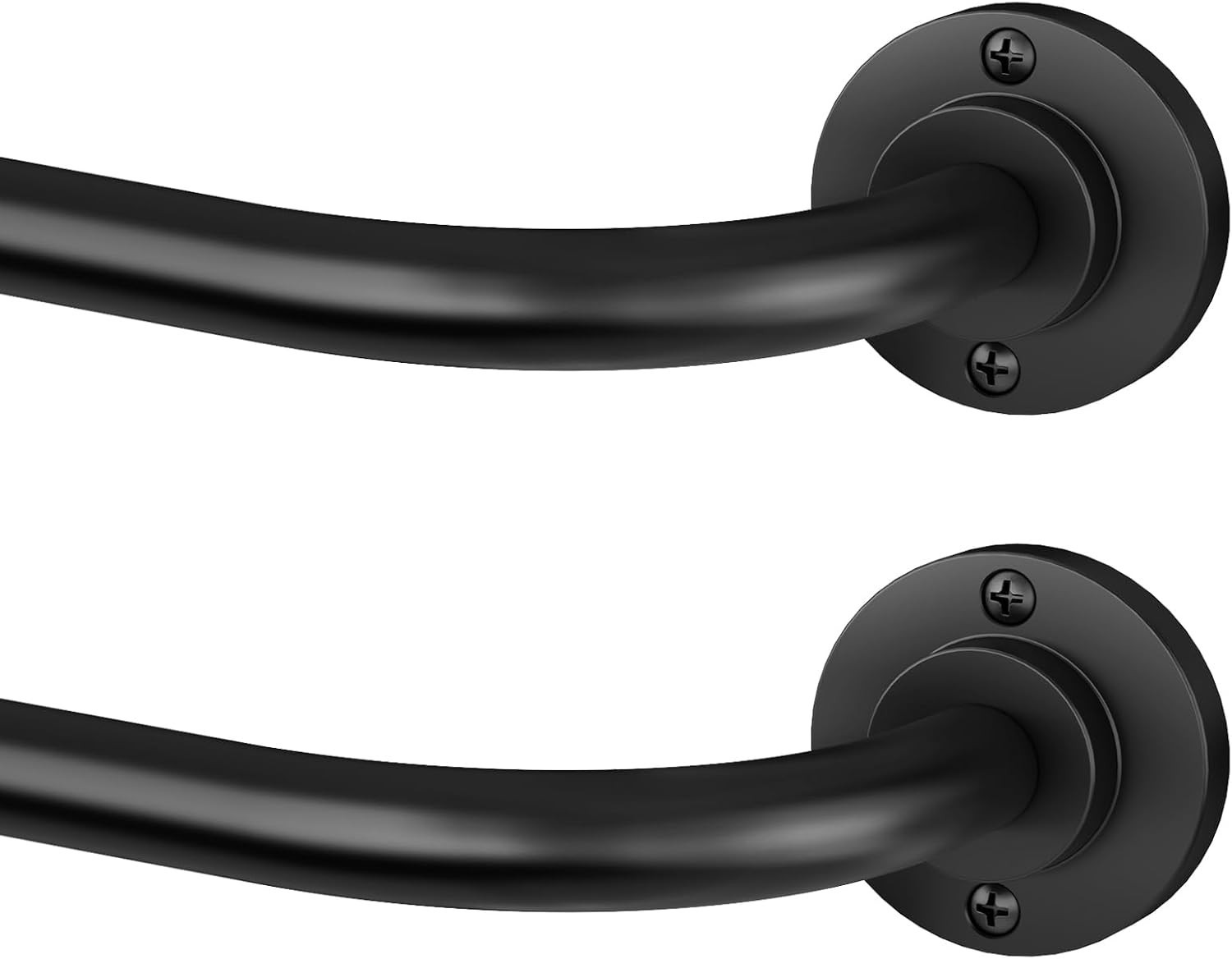 HeiDear 2 Pack White Curtain Rod Modern Adjustable 5/8 Inch Wrap Around Windo…