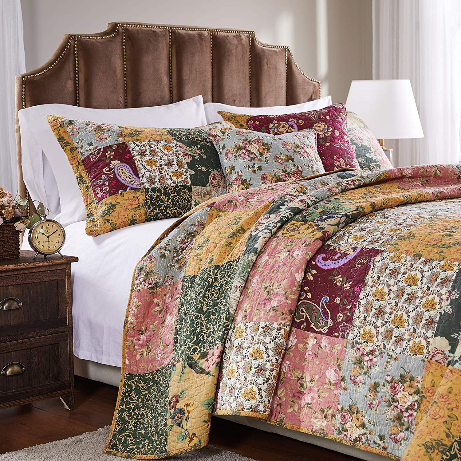 ANTIQUE CHIC 84×21 WINDOW VALANCE : PATCHWORK COUNTRY FLORAL PAISLEY COTTON