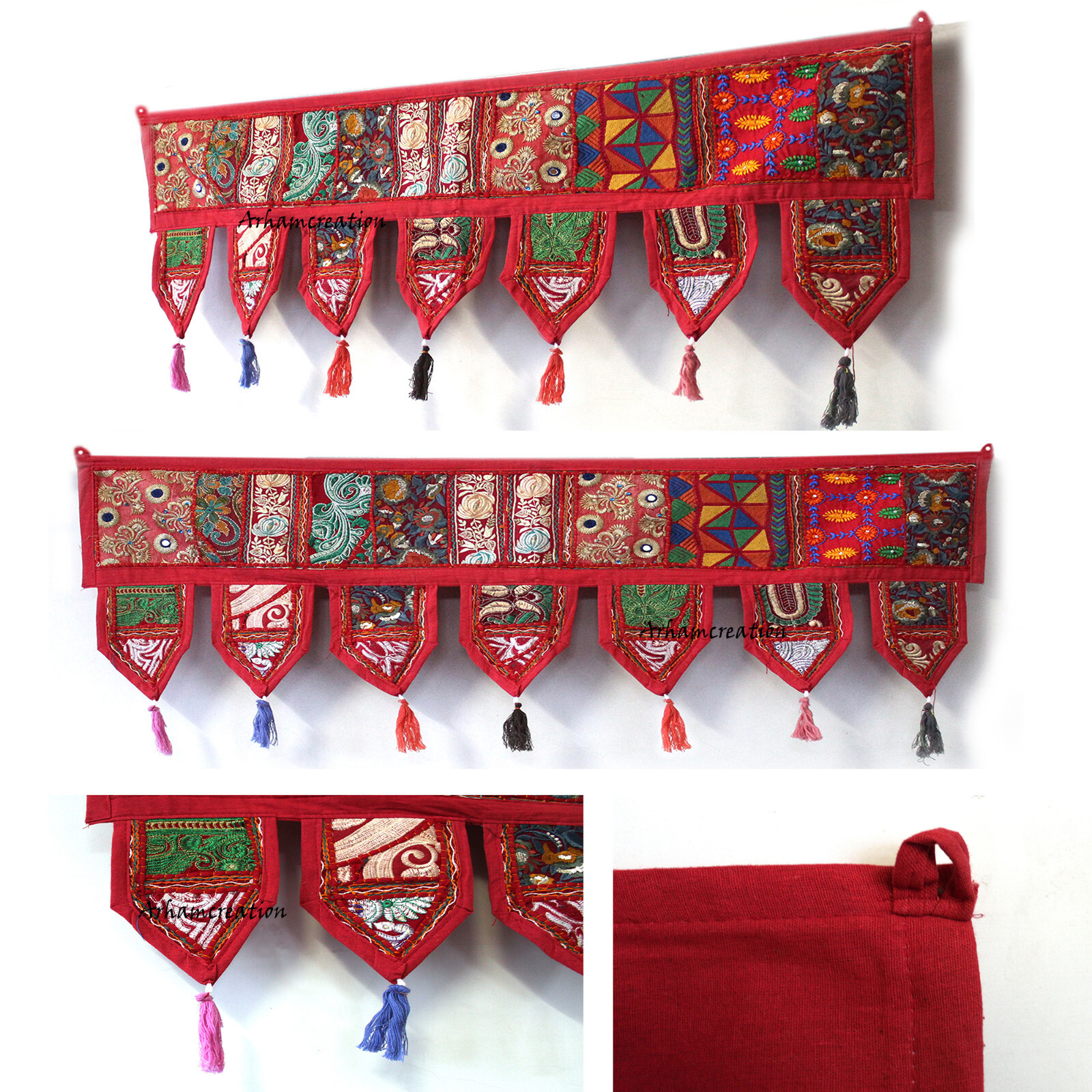 10 pc mix lot cotton patchwork toran door decorative vintage valance 1 pc Free