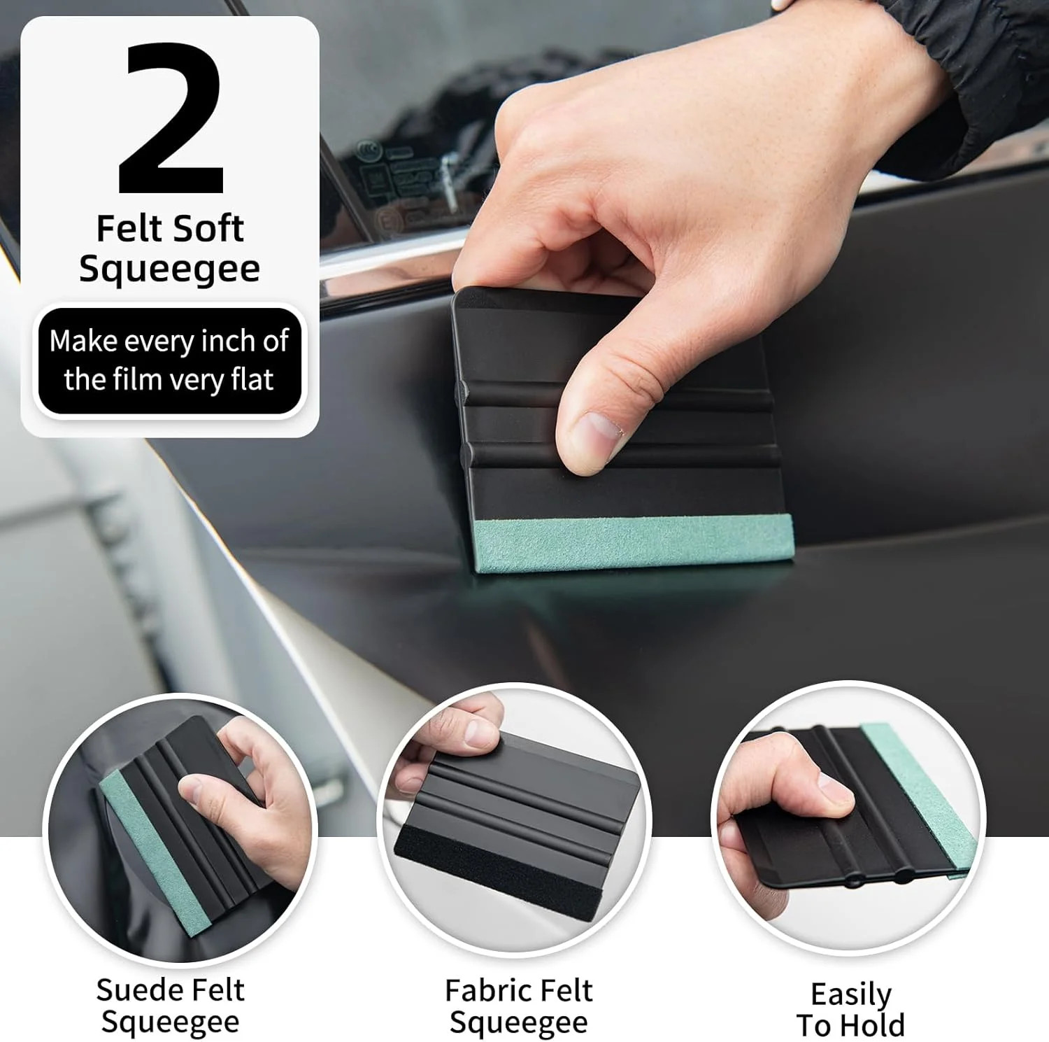 Amzdepot Window Tint Kit, Professional Car Wrap Kit | Felt Squeegee and Felt Rep
