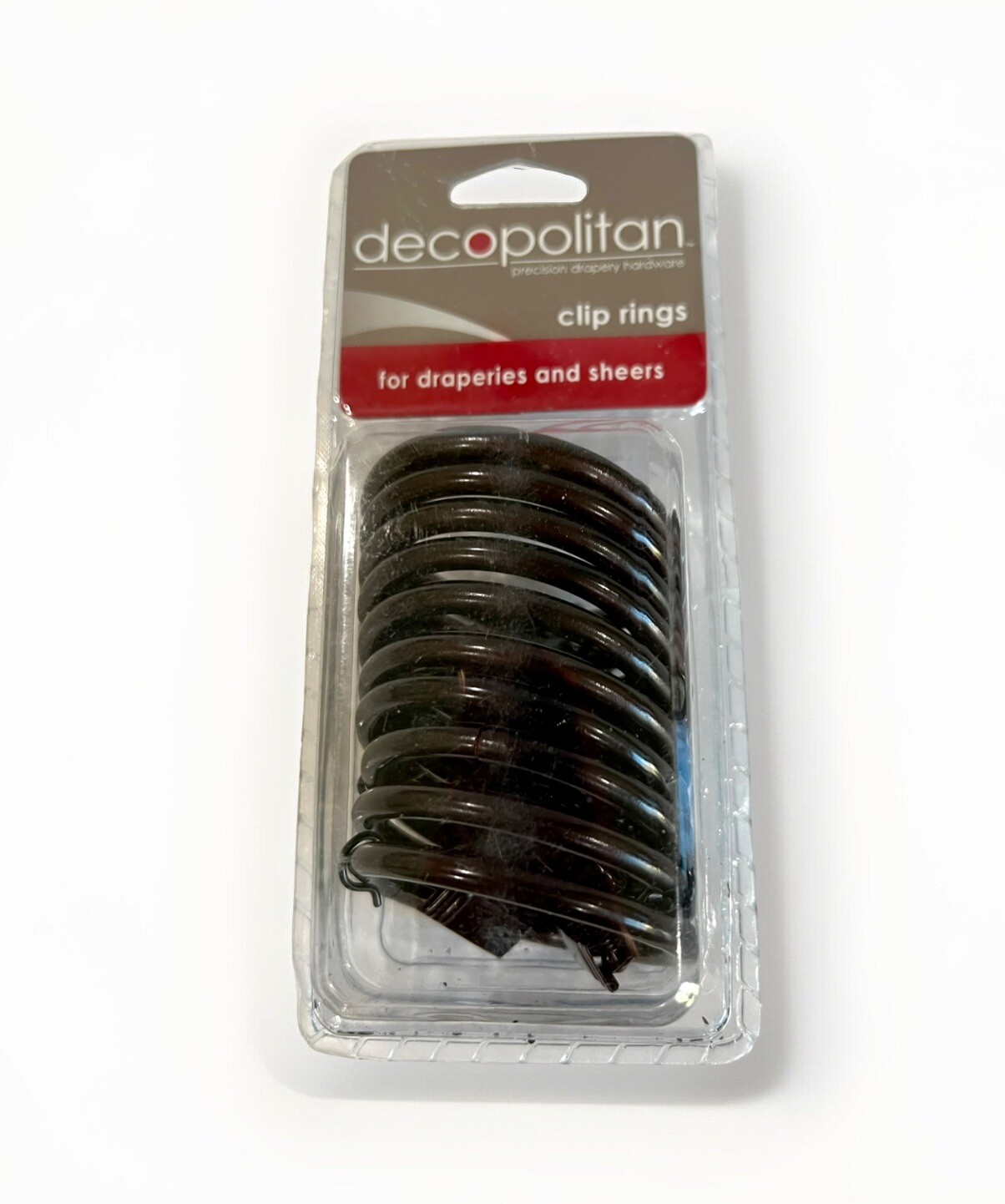 Decopolitan Drapery Hardware 10 Clip Rings Warm Bronze Finish NEW 1.75”