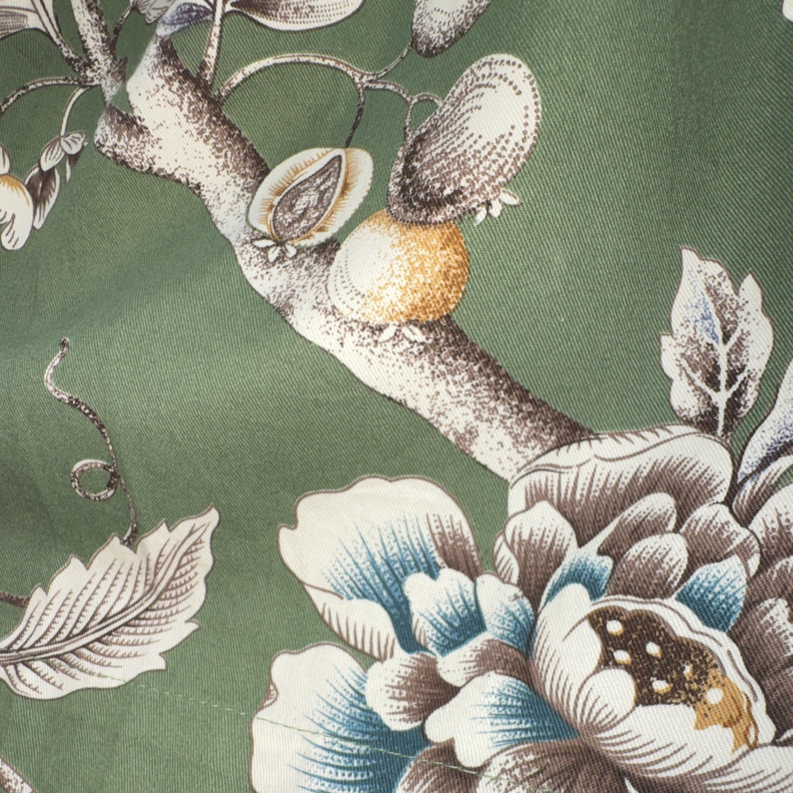 Pier 1 Imports Moss Floral Birds Curtains 2 panels 54×84, 100% Cotton