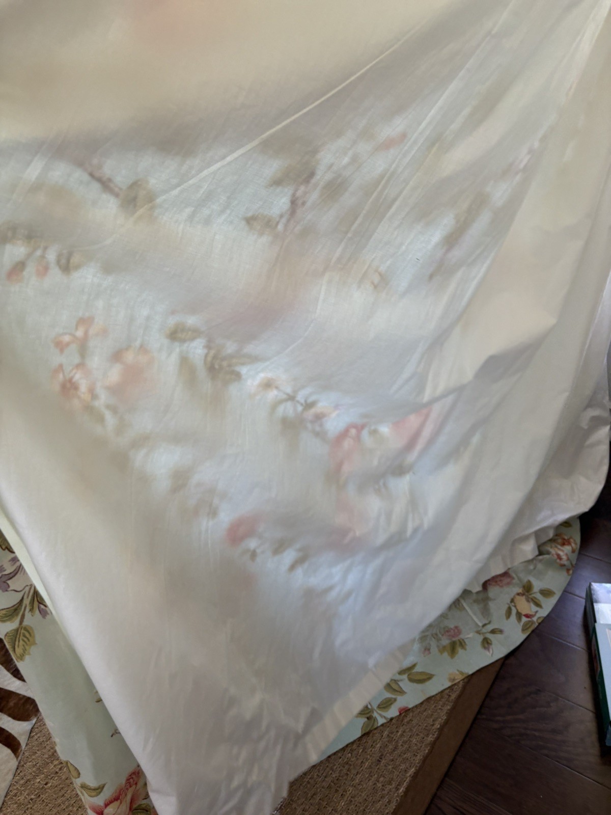 2 Chinoiserie Linen 100 In Long, 200 In Wide French Pleated, Custom, Lined, Read